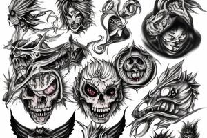 Demonic seven deadly sins tattoo idea