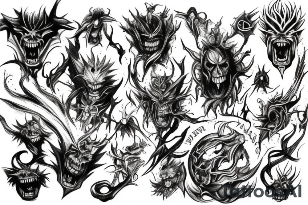 Demonic seven deadly sins tattoo idea