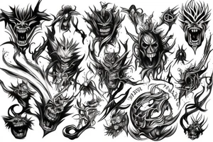 Demonic seven deadly sins tattoo idea