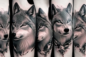 realistic wolf tattoo idea