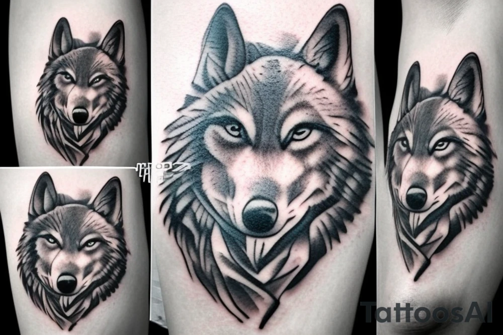 realistic wolf tattoo idea