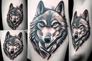 realistic wolf tattoo idea