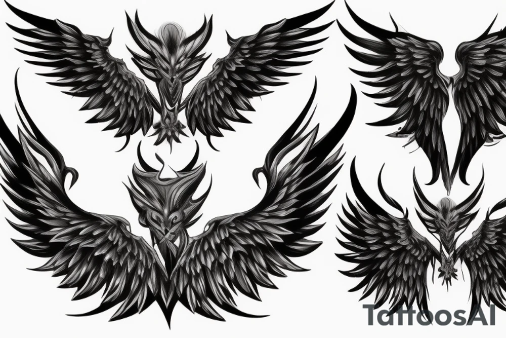 Phoenix angel demon wings tattoo idea
