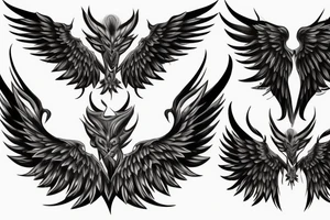 Phoenix angel demon wings tattoo idea