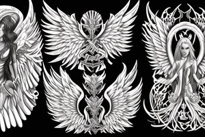 Phoenix angel demon wings tattoo idea