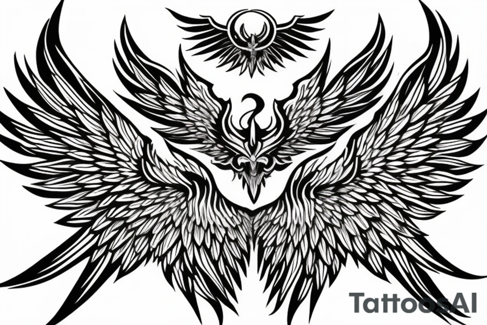Phoenix angel demon wings tattoo idea