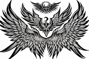Phoenix angel demon wings tattoo idea