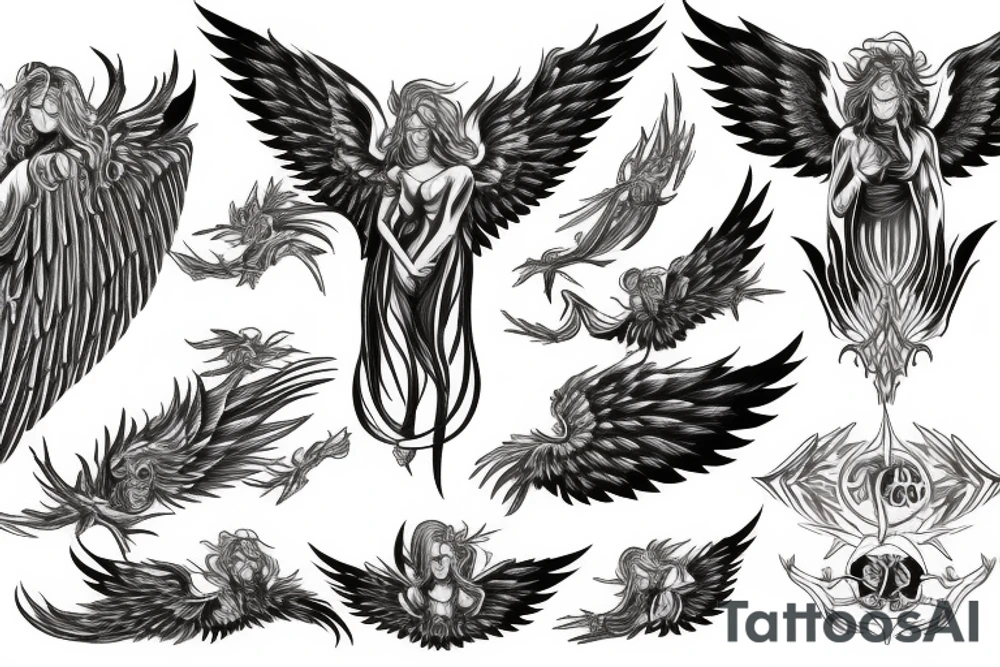 Phoenix angel demon wings tattoo idea