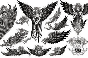 Phoenix angel demon wings tattoo idea