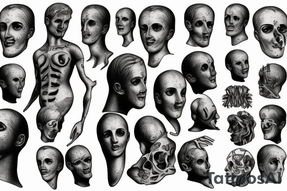 philosophical statue of sisyphos about life and death tattoo idea