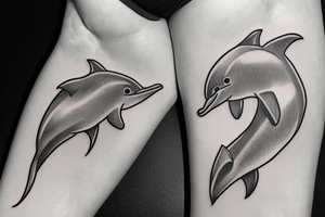 Dolphin two sided. tattoo idea