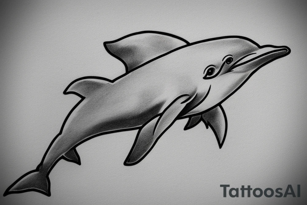 Dolphin two sided. tattoo idea