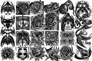 gothic ornaments, darkness tattoo idea