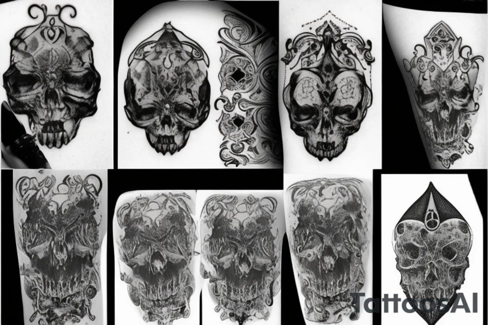 gothic ornaments, darkness tattoo idea