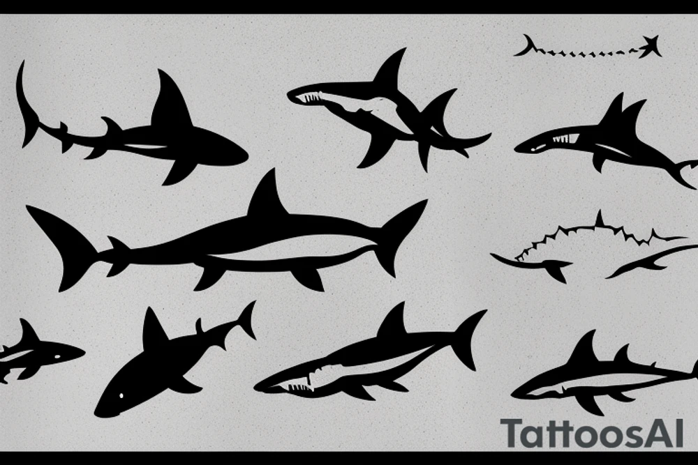 silouette of a shark tattoo idea