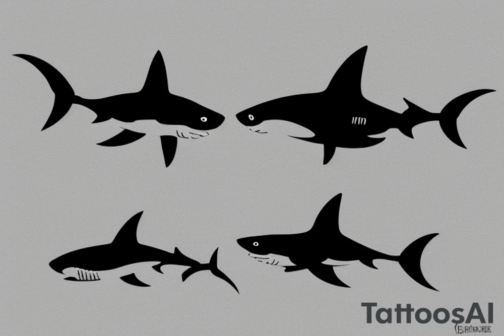 silouette of a shark tattoo idea