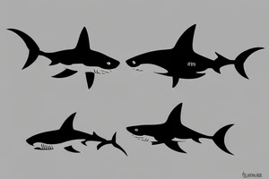 silouette of a shark tattoo idea