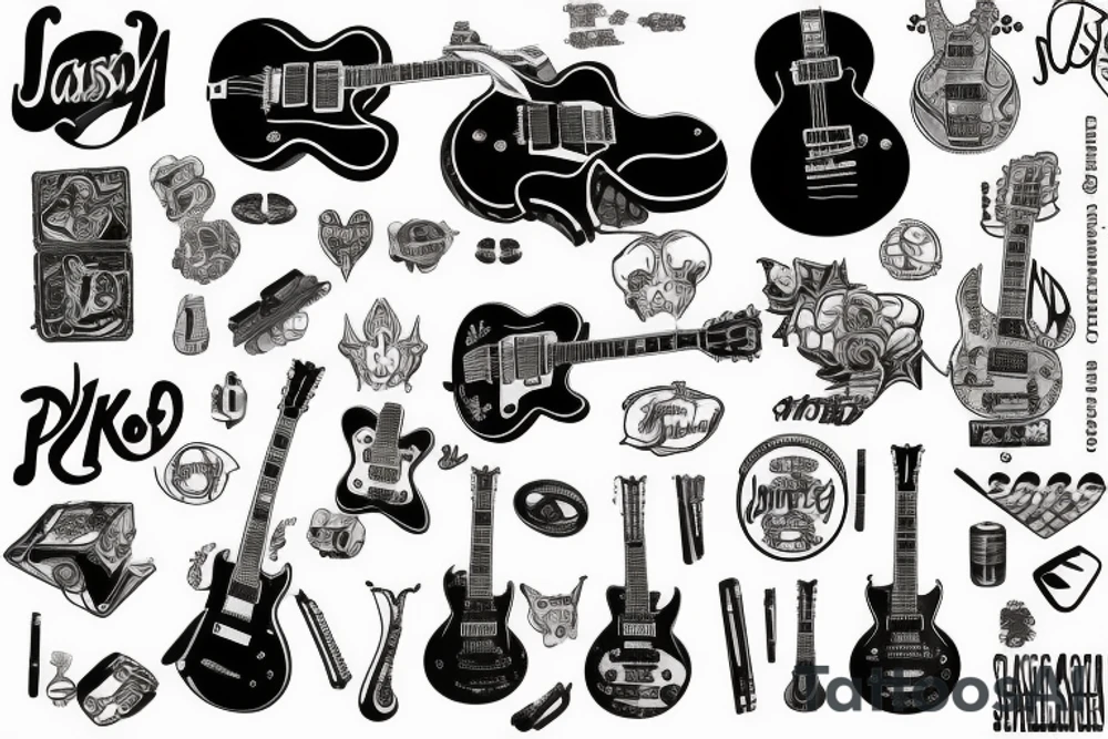 jackson js32 and les paul tattoo idea