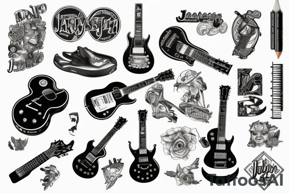 jackson js32 and les paul tattoo idea