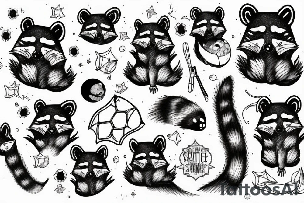 racoon in space tattoo idea