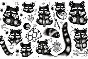 racoon in space tattoo idea