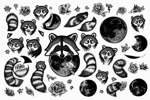 racoon on the moon tattoo idea