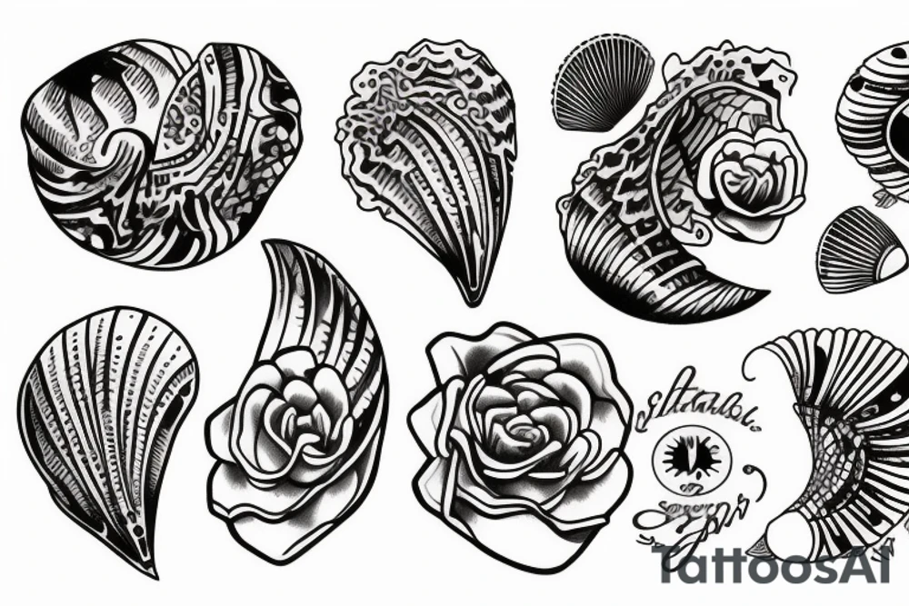 small shell tattoo idea