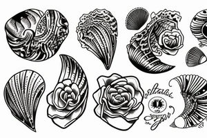small shell tattoo idea