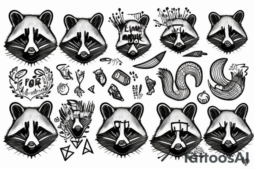 racoon on the moon tattoo idea