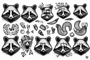 racoon on the moon tattoo idea