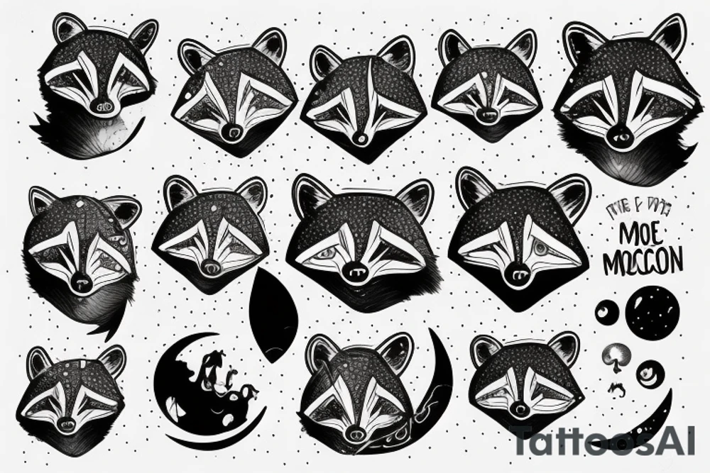 racoon on the moon tattoo idea