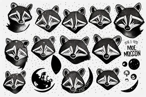 racoon on the moon tattoo idea