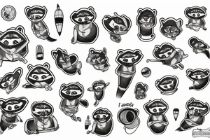 racoon astronaut tattoo idea