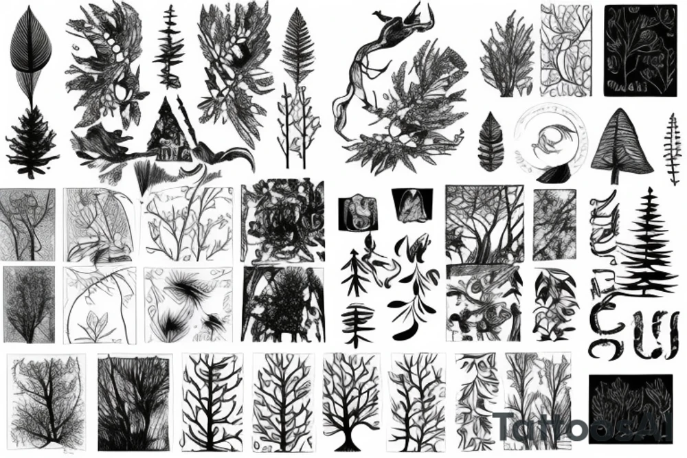 small forest tattoo idea