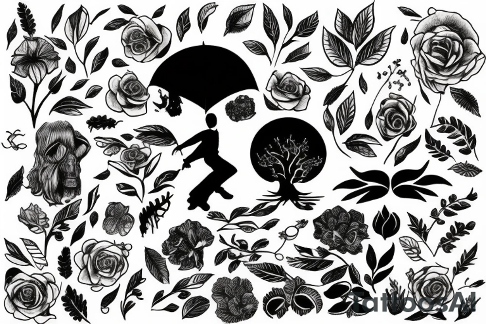person escaping depression via nature tattoo idea