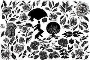 person escaping depression via nature tattoo idea