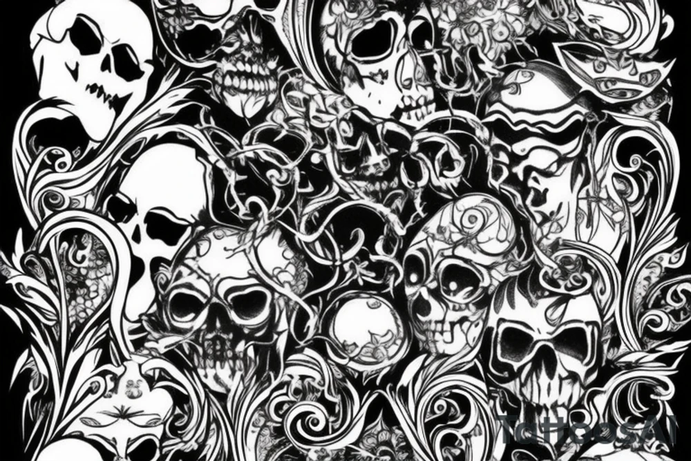 gothic ornaments, darkness tattoo idea