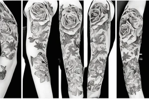 Gun angel rose tattoo idea