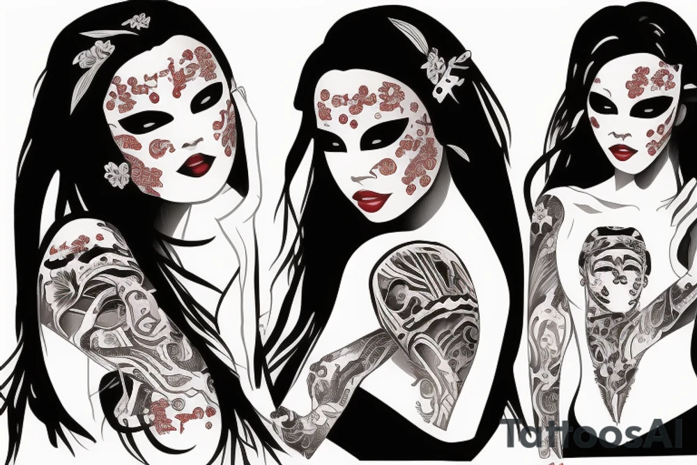 Han ya mask woman tattoo idea