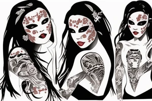 Han ya mask woman tattoo idea