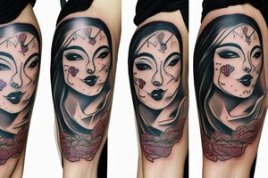 Hanya mask woman tattoo idea