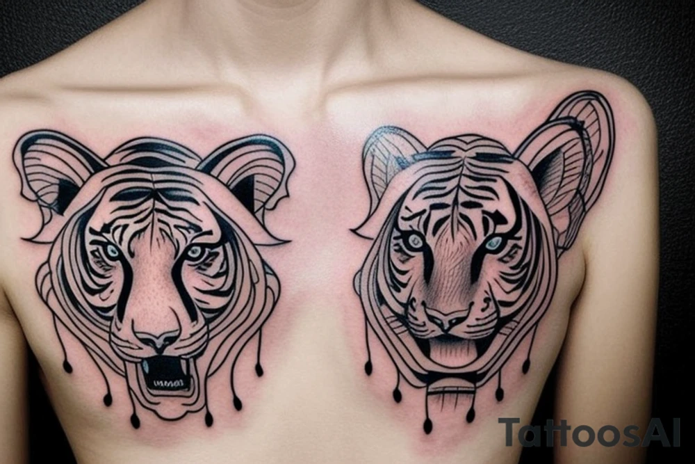 Woman tiger tattoo idea