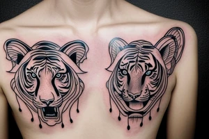 Woman tiger tattoo idea