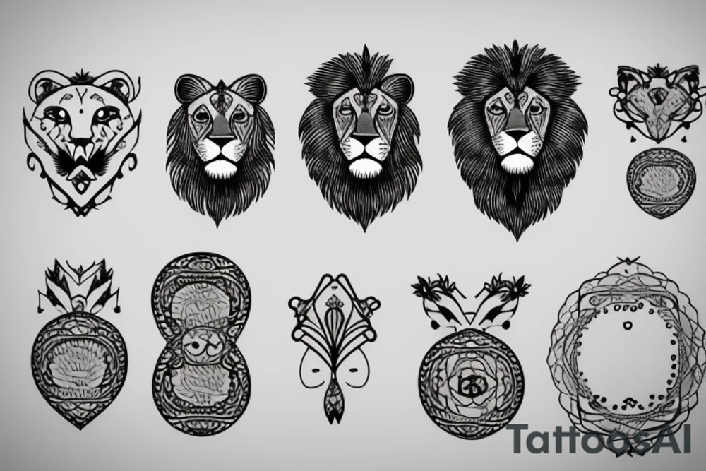 Small Minimalist lion tattoo idea