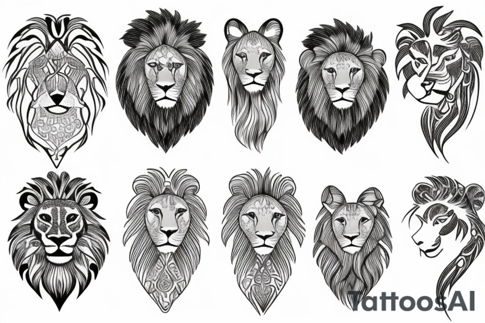 Small Minimalist lion tattoo idea