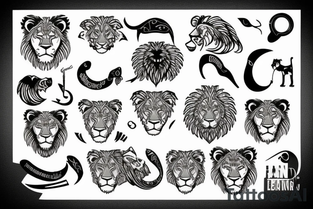Lion behind ear tattoo idea