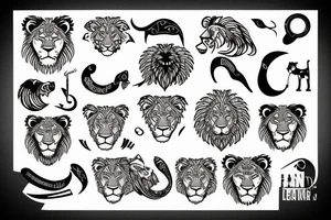 Lion behind ear tattoo idea
