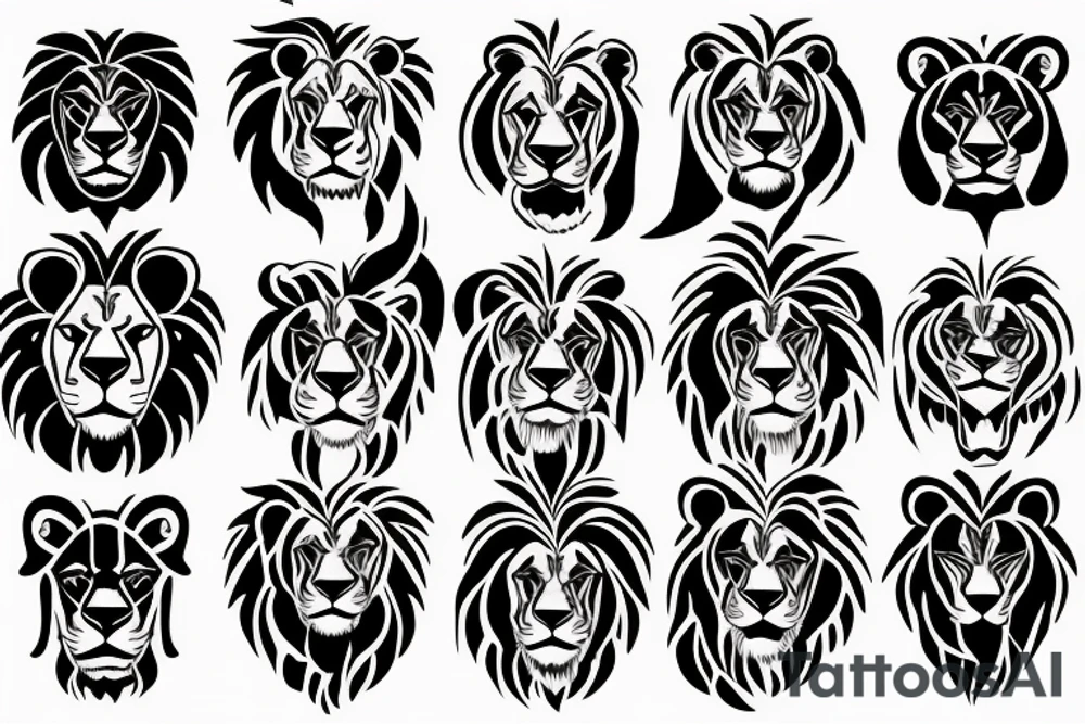 Lion behind ear tattoo idea