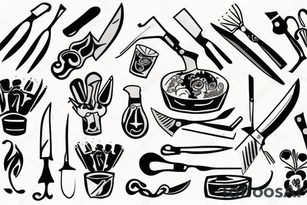 chef knife tattoo idea