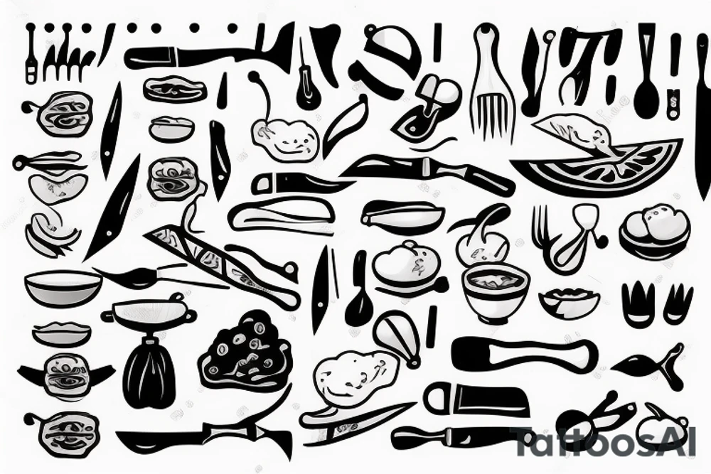 chef knife tattoo idea